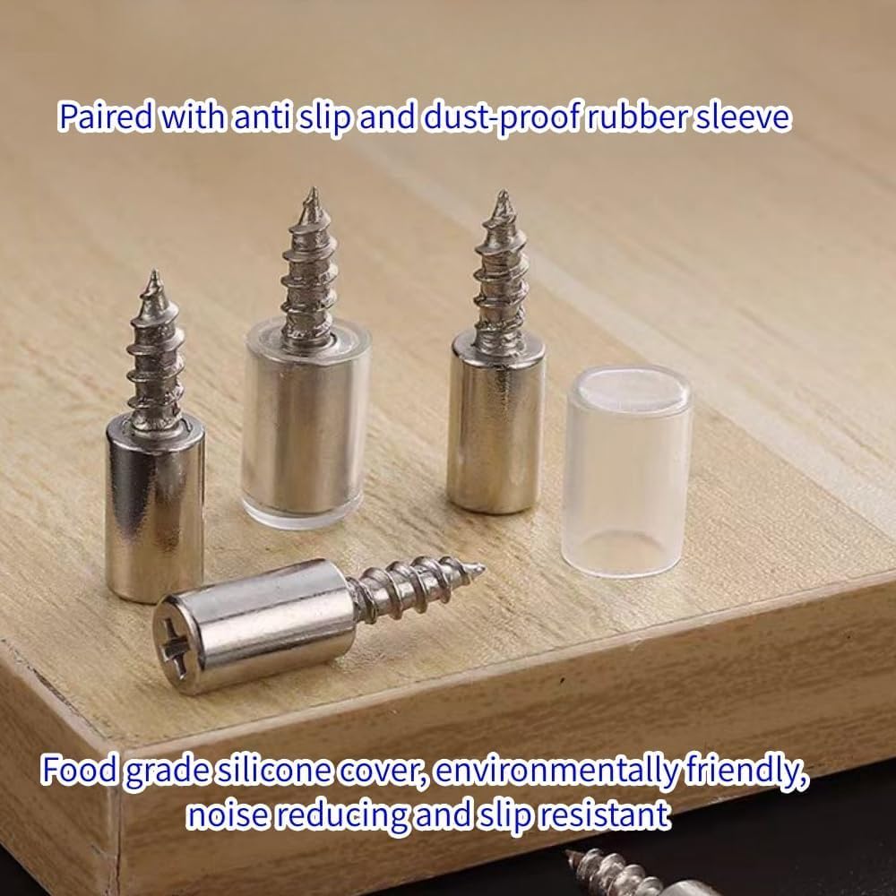 20Pcs Cabinet Shelf Pegs, Self Tapping Screws Cabinet Laminate Support, Shelf Pins with Non-Slip Sleeve for Cupboard, Bookcase (2.8cm)