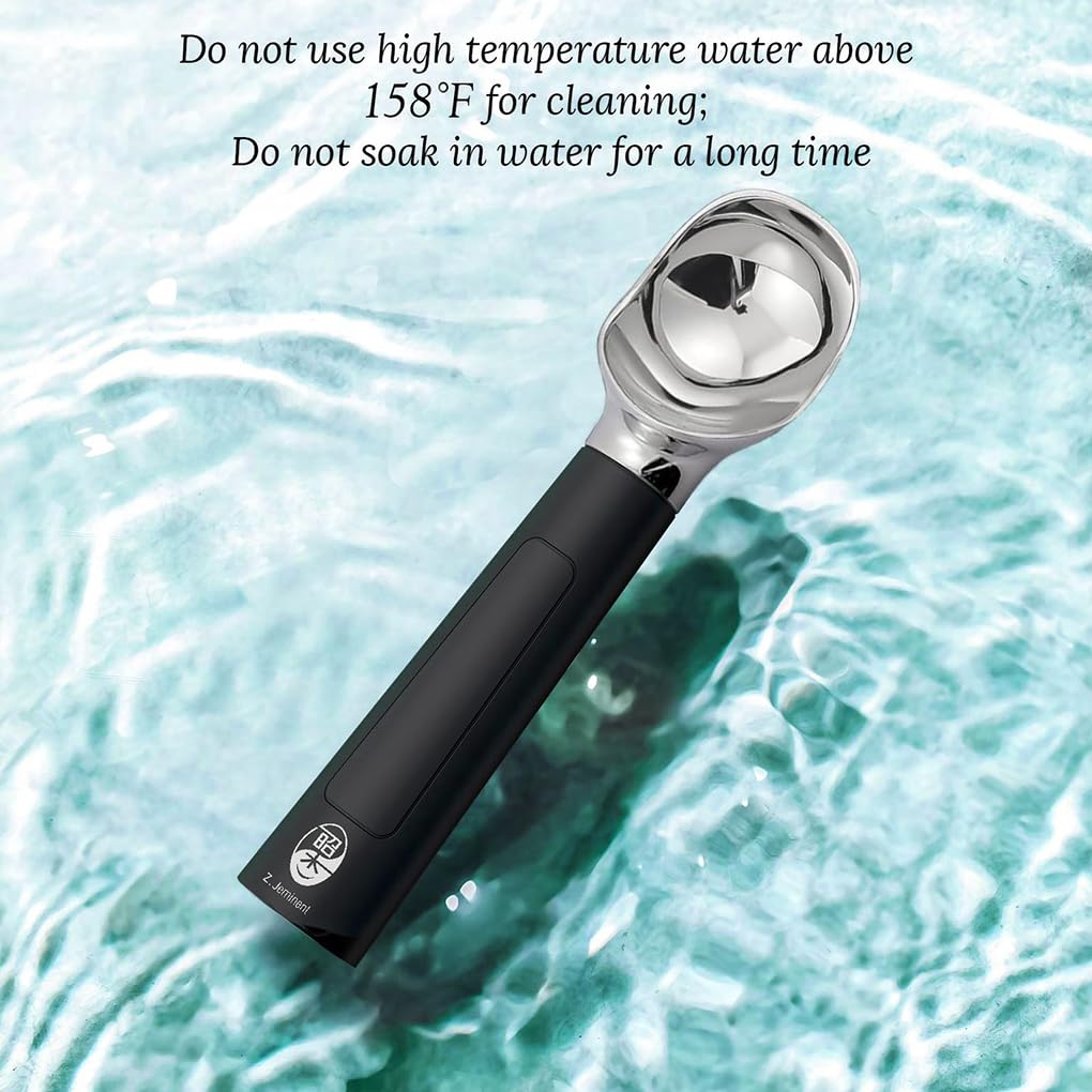 Cuillère à glace dure pour un chauffage et facile, simple et pratique à utiliser, cuillère à glace en alliage - cuillère électrique, blanc