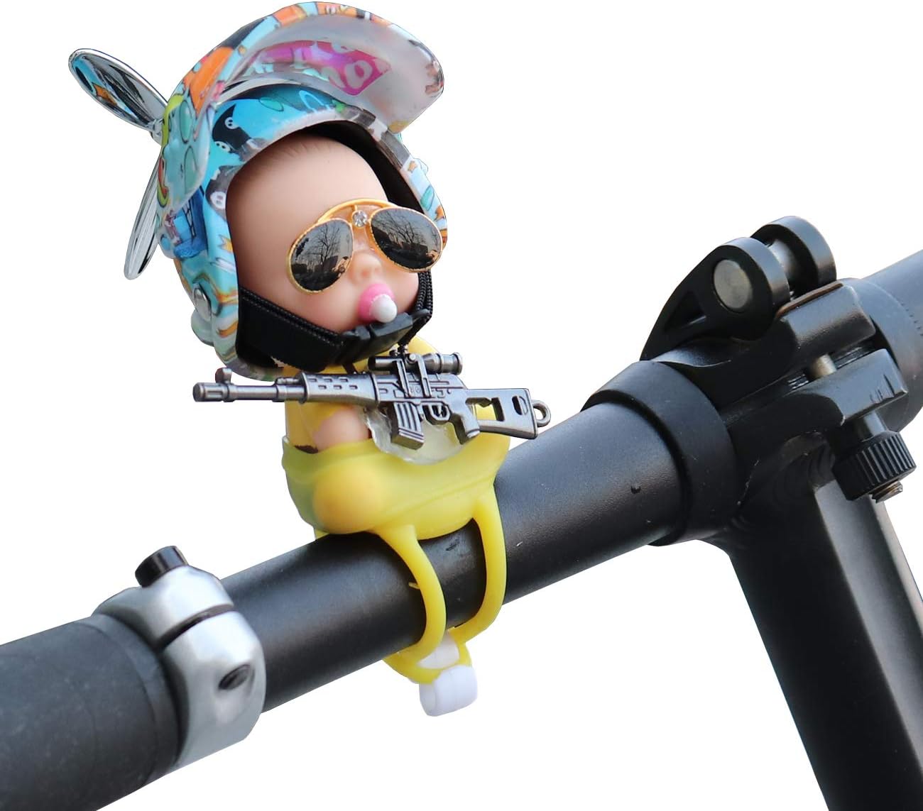 Motorcycle, Bike Handlebar Decorations Car Dashboard Accessories Cool Tech Rubber Toy With Propeller Funny Stuff Gift For Adult, Kids(Underwater World) : Automotive
