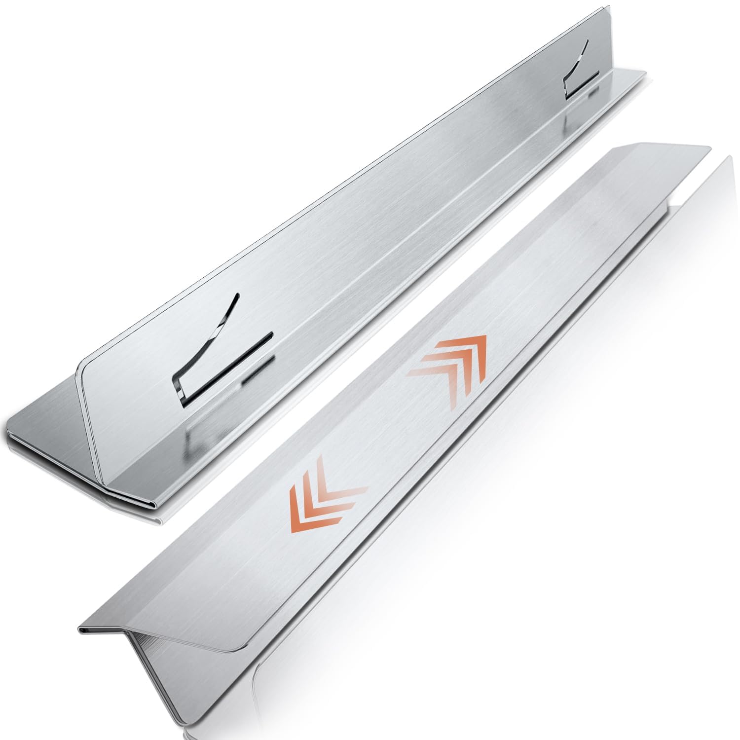 Ecopandy Silver 2 Pack Stove Gap Covers Stainless Steel, T Shape Cooker Gap Filler, Heat Resistant Oven Gap Filler 2-Side Extension, Retractable Length 13.8" To 27.5" Between Counter Stovetop Oven Counter