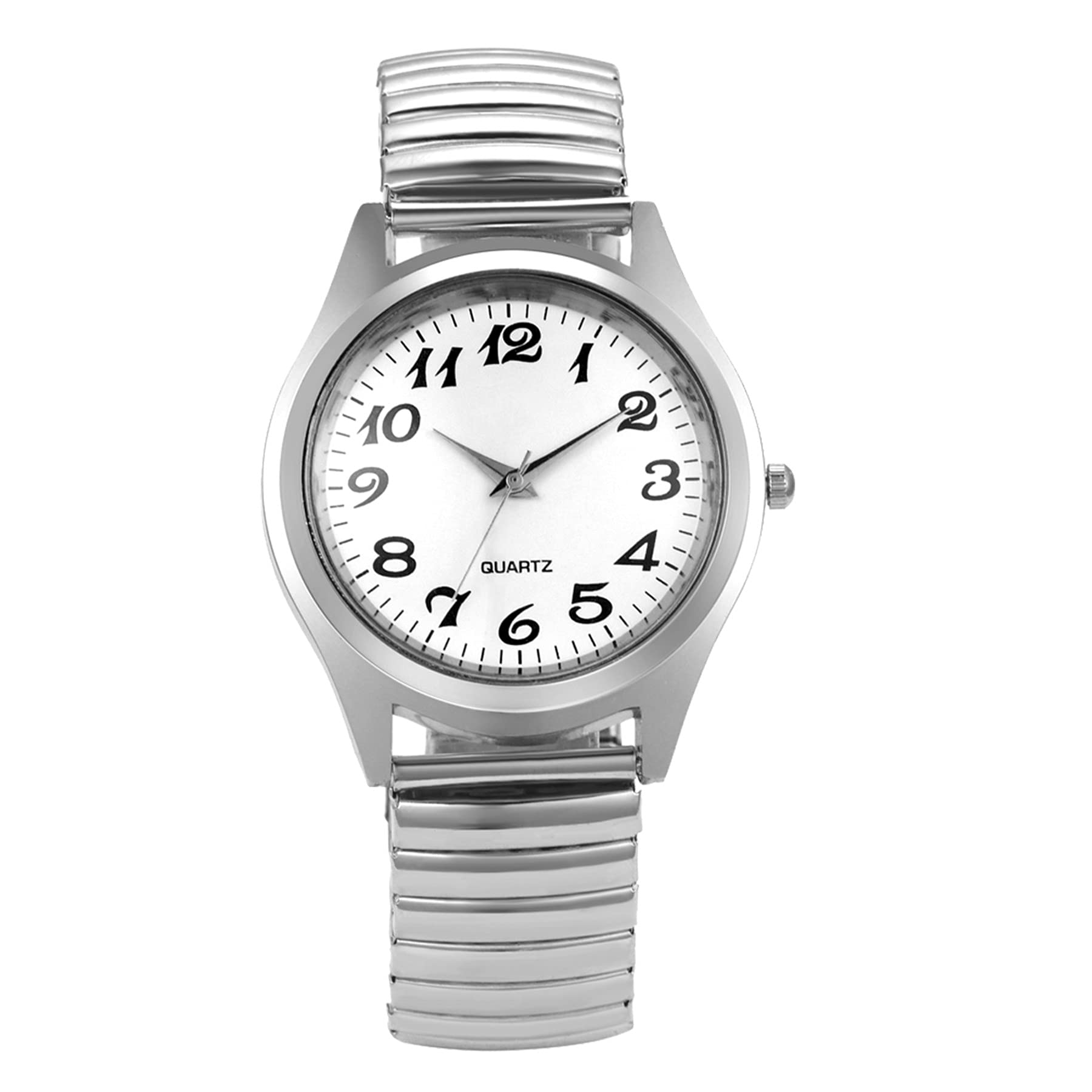 Lancardo - Orologio Da Polso Da Uomo Con Cinturino Elastico, Facile Da Leggere Con Numeri Grandi, Con Cinturino Elastico Per La Festa Della Mamma, Festa Del Papà Movimento Al Quarzo Uomini D-image