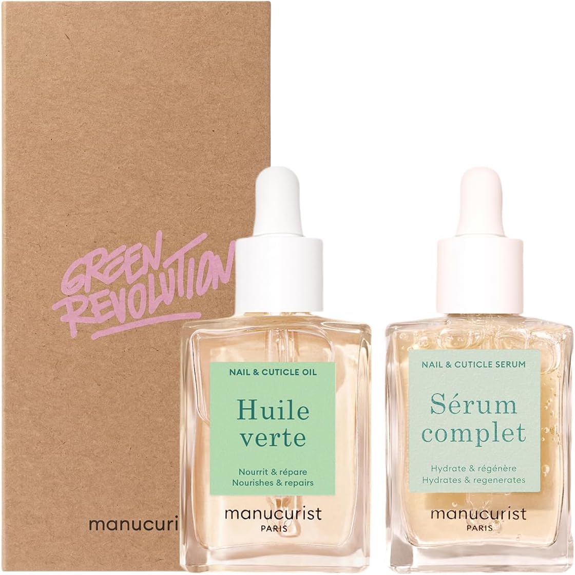 Manucurist – Duo pielęgnacyjne – Odżywczy Olejek Zielony & Kompleksowe Serum do Paznokci i Skórek – Zestaw do manicure – olejek do skórek