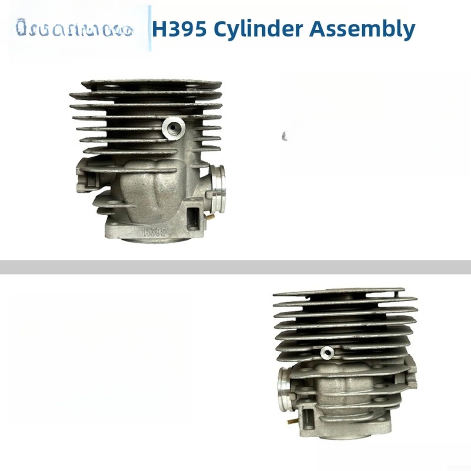 Cilindro de motosierra, juego de cilindros H395, para montaje de pistón, para pieza de equipo eléctrico al aire libre, tamaño de orificio de 56 mm, aleación de aluminio de larga duración