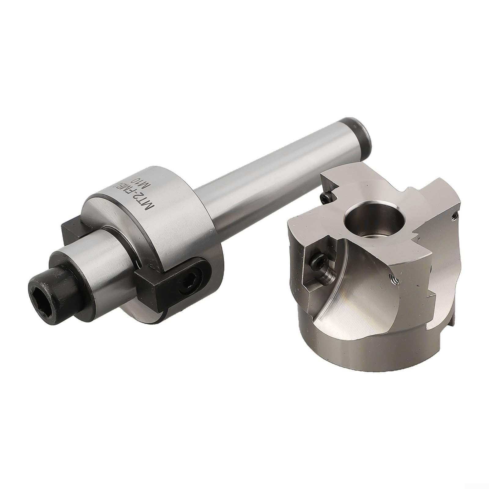 Eawfgtuw Planfräser-Set – 400R 50 mm Planschneidemaschine MT2 für M10 Halterung, 10 Stück AMPT1604 Einsatz und Schraubenschlüssel zum Schneiden von Blechen