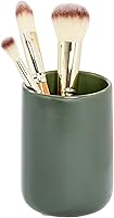 iDesign Ceramic Earth Tumbler Cup Moss Green - Versatile Bathroom Organizer for Toothbrushes, Makeup Brushes & Desk Supplies