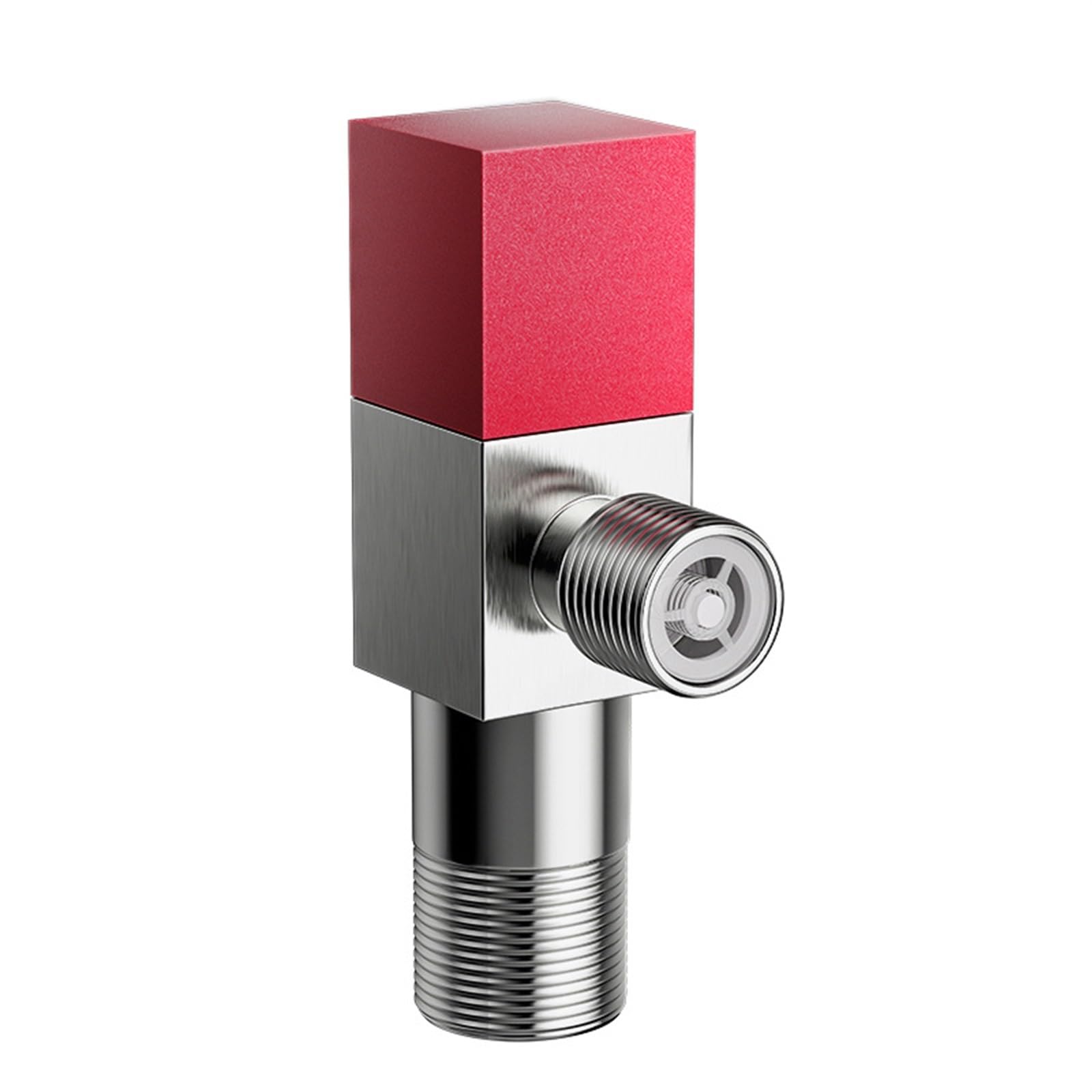 BIVOO 2 Stück rotes und blaues Eckventil, Rückwärtsgang, G1/2 Zoll Messing Wasserhahn T Adapter Badezimmer Dusche Wasserhahn Zubehör Wasserumsteller