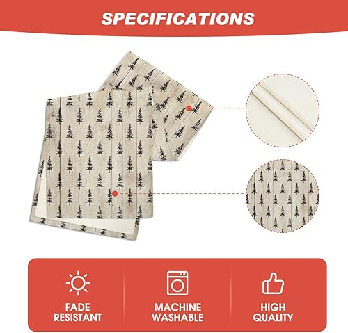 Miniatura 5 de Artoid Mode Camino de mesa de madera para árbol de Navidad, decoración de mesa de comedor de cocina de invierno de temporada para decoración de