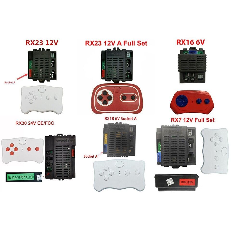 DREAWOO Remote Control Receiver 6V 12V 24V & 2.4G RC Fit for Childrens Electric Toy Car