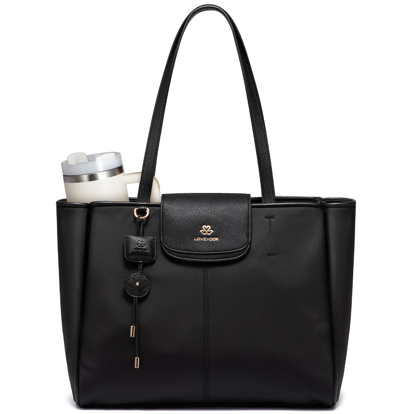 LOVEVOOK Laptop Tote Bag for Women Nylon Work Totes with 15 6 Inch Laptop Compartments Lightweight Computer Purse