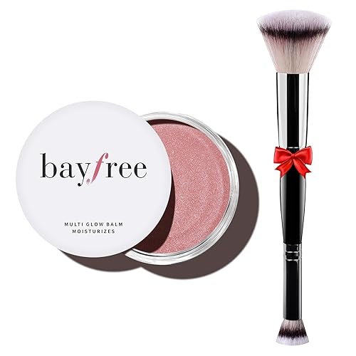 bayfree Multi Glow Balm Set, Cream Blush with Double-ended Brush,
