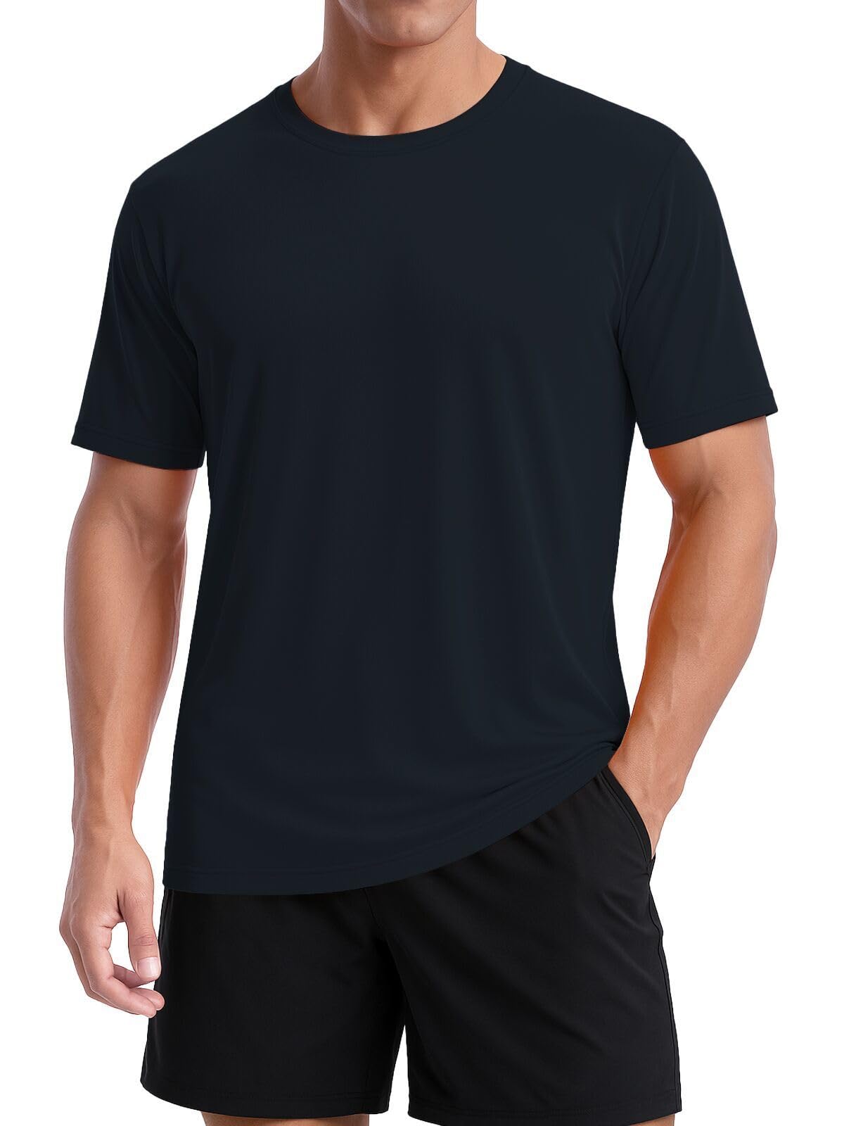 KINGFEN Men's Short Sleeve Rash Guard UPF Sun Protection Quick Dry T-Shirts