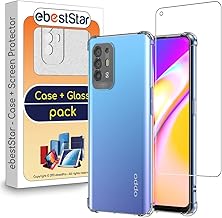 ebestStar - Cover per Oppo A94 5G, Custodia Silicone Trasparente, Protezione TPU Antiurto, Bordi Rinforzati, Trasparente + Vetro Temperato