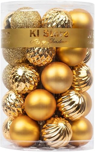 Miniatura 7 de KI Store Bolas de Navidad ultra moradas, 34 piezas de 2.36 pulgadas, adornos para árbol de Navidad, corona de Halloween, guirnalda, decoración,