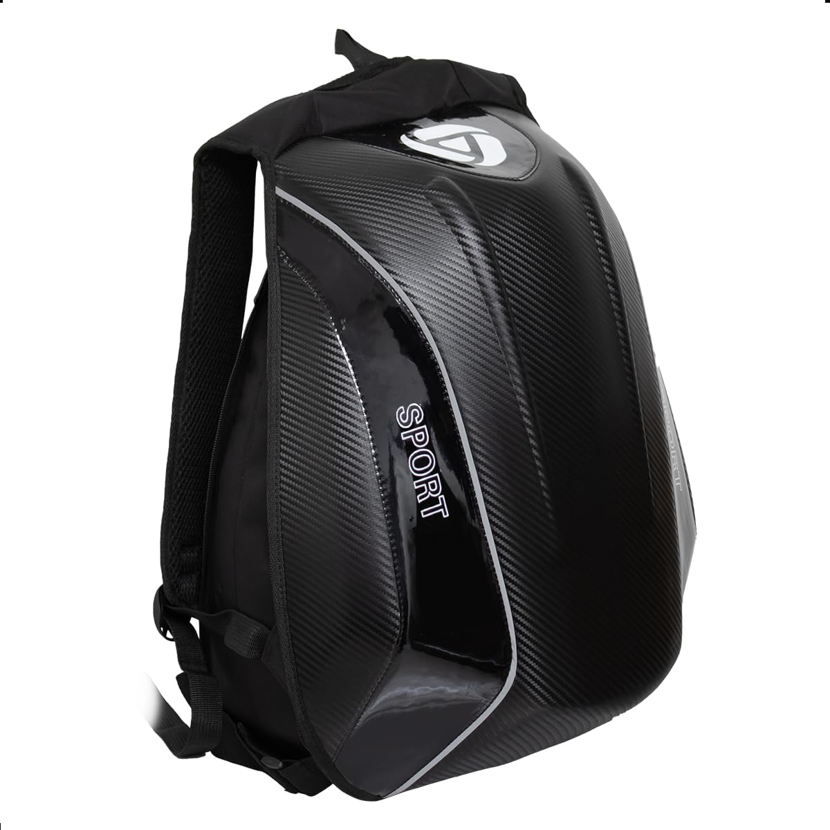 Mochila Moto Grande Aerodinamica Impermeavel Porta Capacete Efeito Fibra de Carbono Qualidade Premium