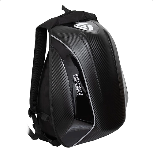 Mochila Moto Grande Aerodinamica Impermeavel Porta Capacete Efeito Fibra de Carbono Qualidade Premium