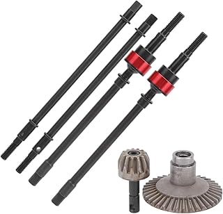 Eixo de transmissão dianteiro traseiro, metal + aço RC eixo de transmissão para carro com engrenagem compatível com Axial SCX10 1 geração