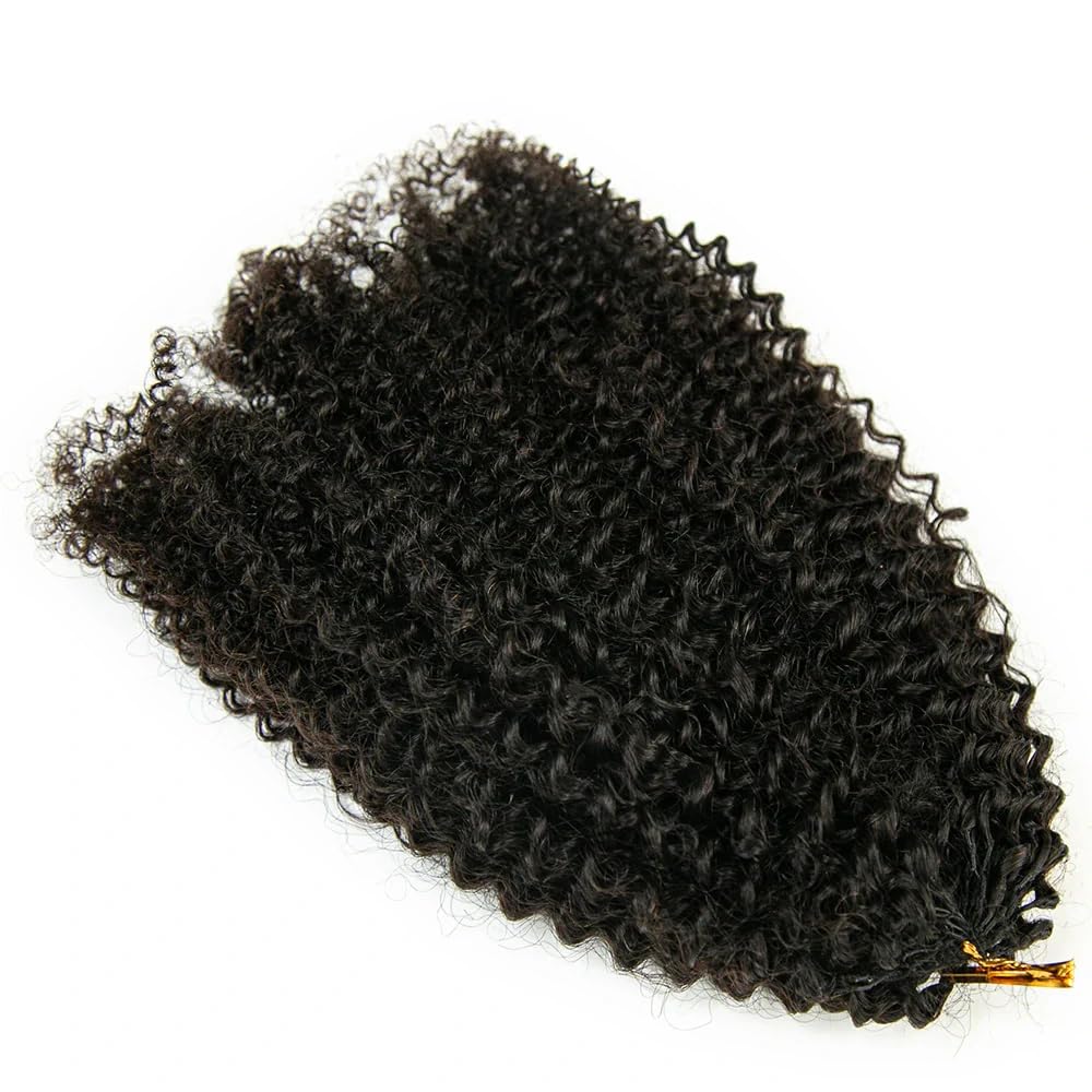 YWIGS Invisible Human Crochet Hair Pre-Separated Crochet Hair Afro Kinky Curly Crochet Human Hair Extensions 20" NC 100 Strands