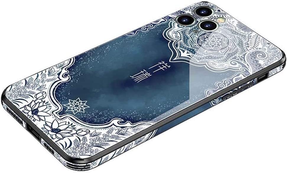 Coque iPhone 11 Pro verre trempé style chinois chic