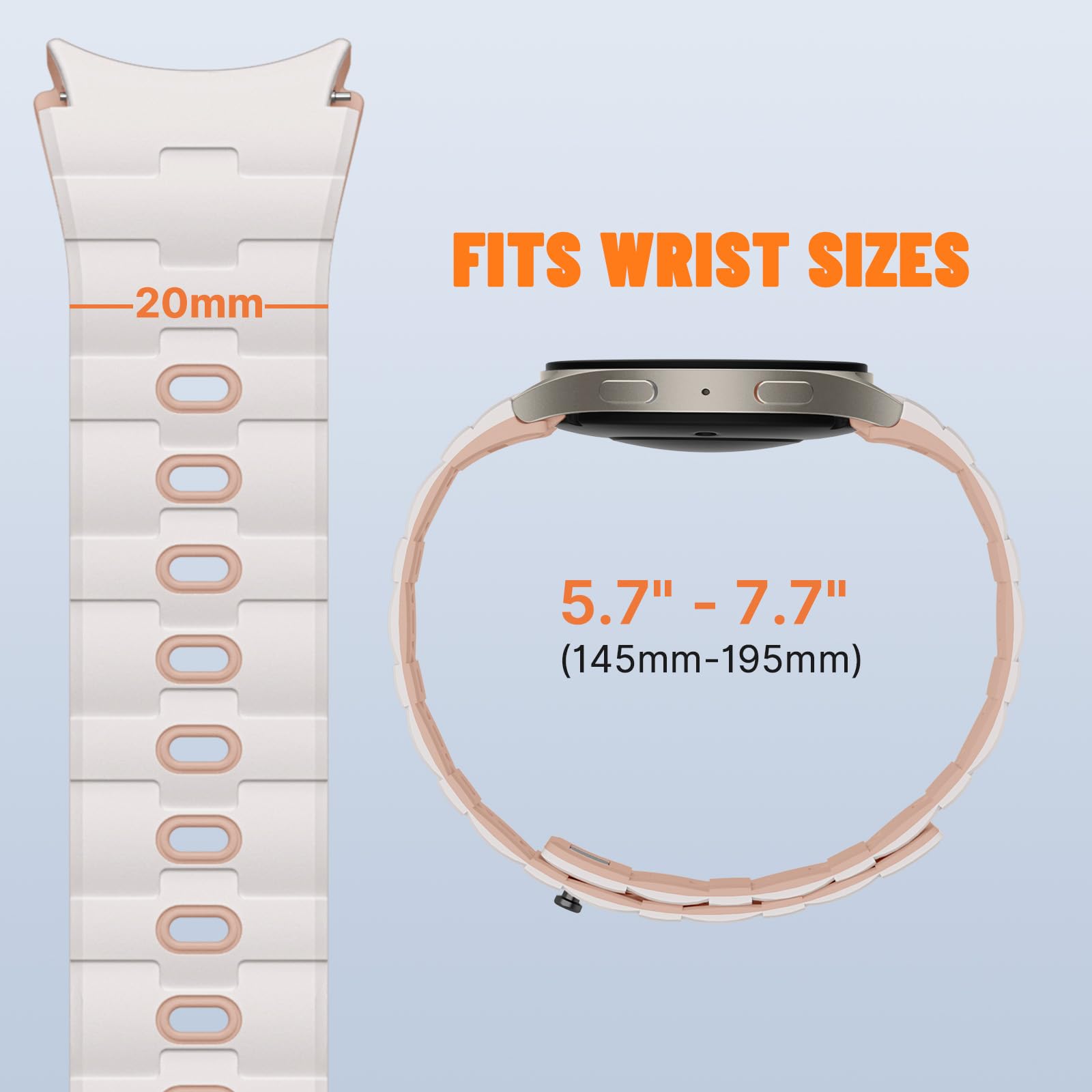 Bandletic Cinturino Compatibile con Samsung Galaxy Watch 7/6/4/5 40mm 44mm