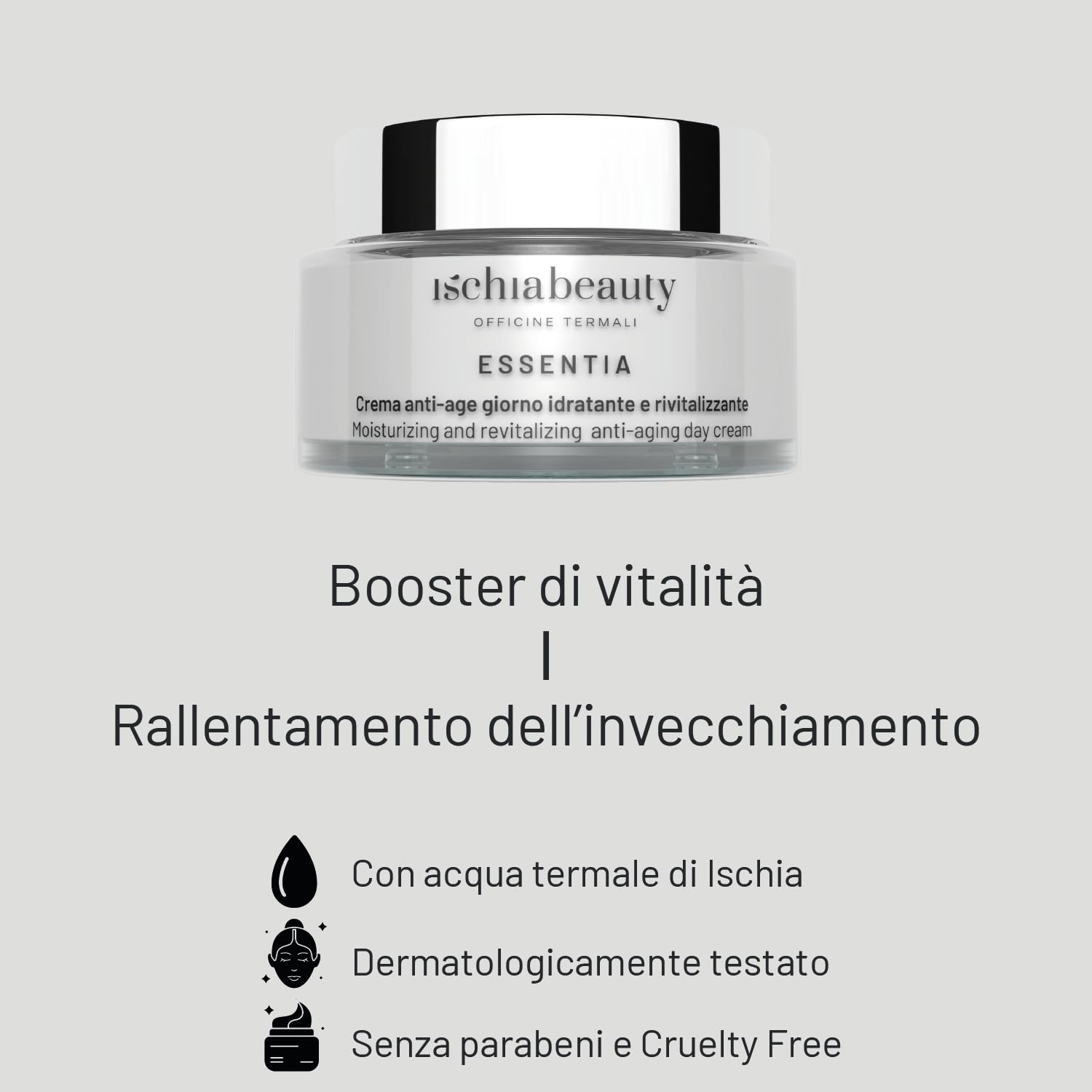 Ischia Beauty | Crema Anti-Age Giorno Idratante E Rivitalizzante Con Acqua Termale Di Ischia | Anti invecchiamento e Rivitalizzante | 50ml