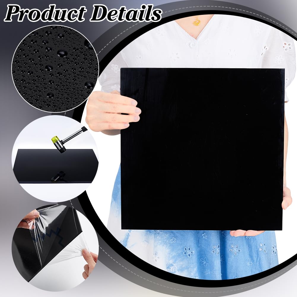 PH PandaHall 1pz 30x30cm Foglio di Plastica HDPE Nero Pannello di Plastica Spesso in Polipropilene per Uso Industriale Pesante Fai Da Te Artigianato, 6mm di Spessore