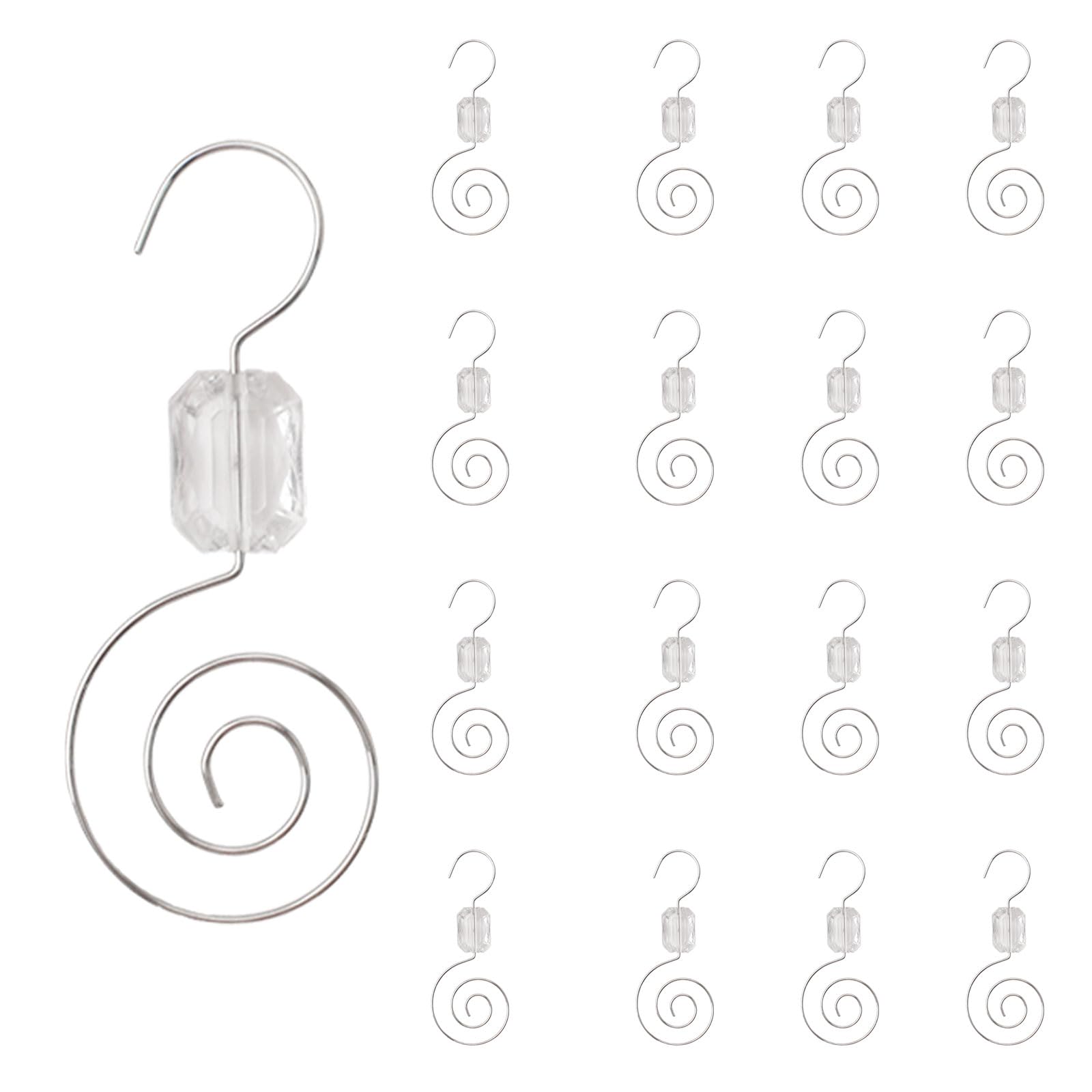 INCREWAY 30pcs Christmas Ornament Hooks, S-Shaped Hangers, Christmas Decoration Hooks, Ornament Metal Hooks with Crystal, Silver โ image 1