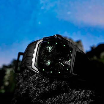 Amazon | REEF TIGER メンズ高級トノースケルトン機械式自動巻き時計