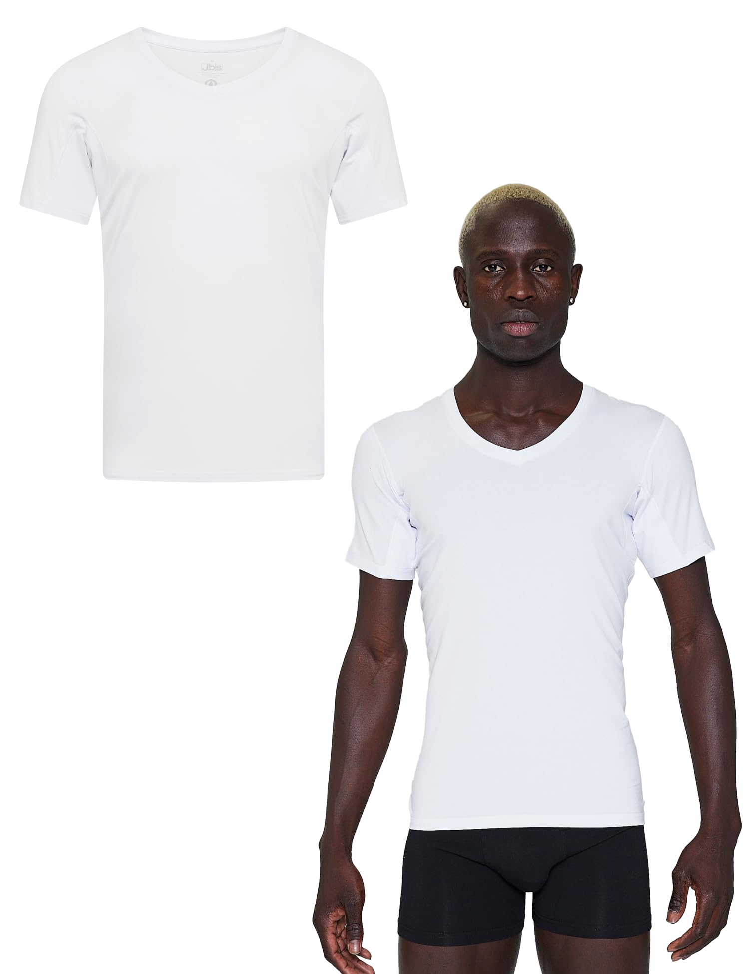jbs Camiseta interior antisudor para hombre, resistente al sudor con tecnología de membrana, bambú y algodón, protección contra manchas de sudor, paquete de 1 unidad