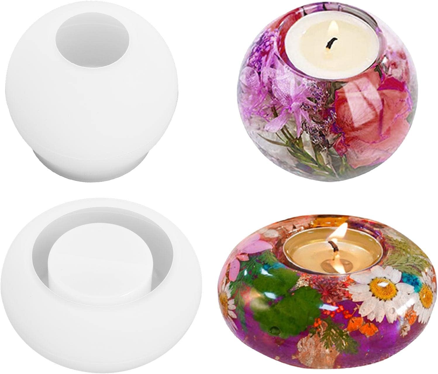 Yalulu 3Pcs Oval Tealight Candle Holder Silicone Mould Candlestick