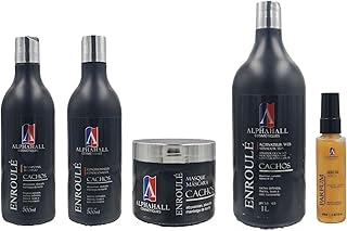 AlphaHall Enroulé Cachos Shampoo e Condicionador e Máscara e Ativador Efeito Teia e Sérum Ouro
