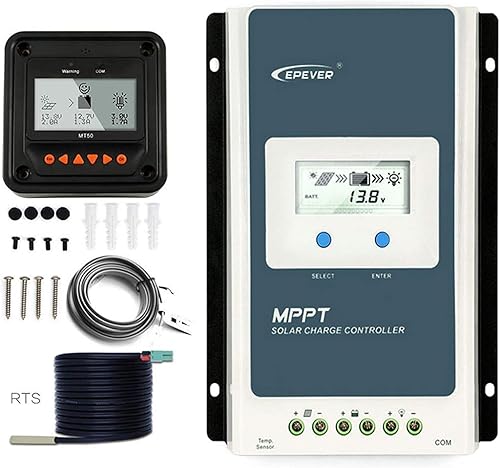 Controlador de carga solar, con entradas de 12 y 24 voltios, indicador de 10A, 20A, 30A, 40A, de Epever, 40A