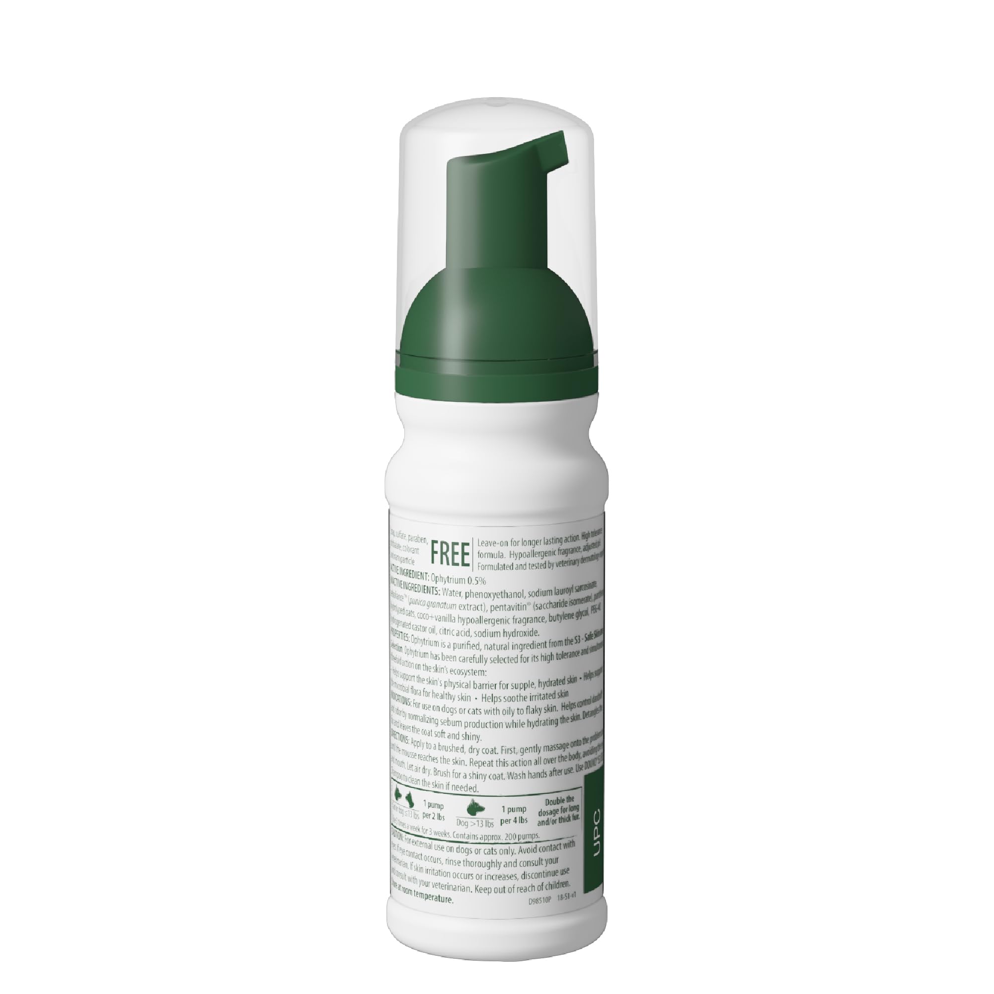 Douxo S3 SEB Mousse, Contiene 0.5% de ofitrio, Control de olores y seborregulador, para Piel Grasa a escamosa, seborrea, para Perros y Gatos, 5 onzas líquidas