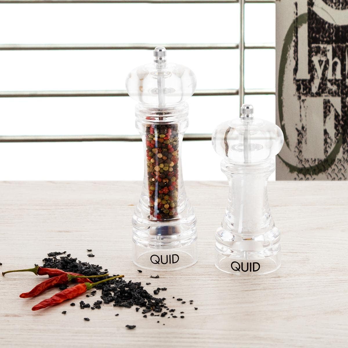 Quid S2700825 Spice Mill Transparent Habitat Size 18 cm, Various Materials