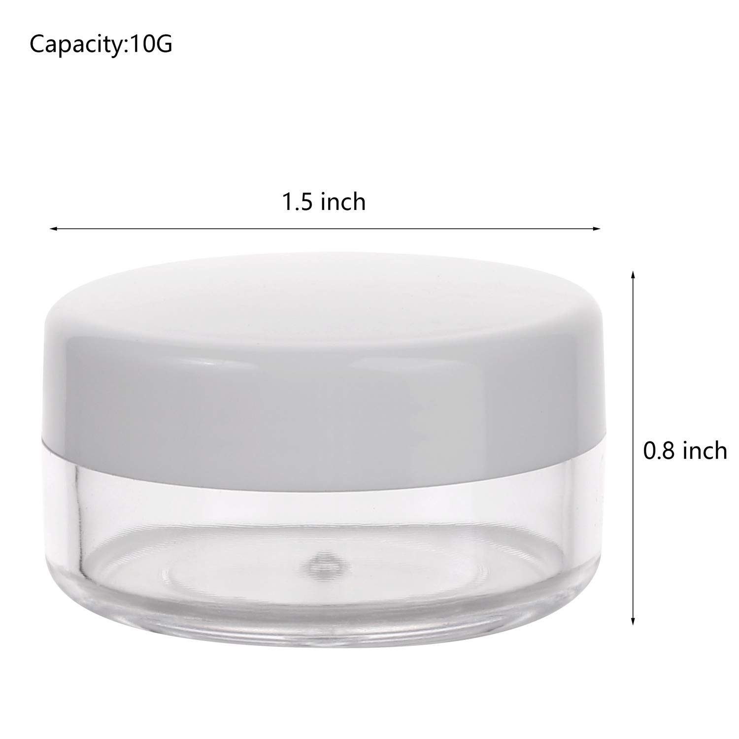 BTYMSPaquete de 100 envases de producto con tapas, 10 g, , , Blanco,, ]