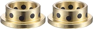 uxcell Flanged Sleeve Bearings 16mm Bore 20mm OD 10mm Length 26mm Flanged Dia 3mm Flange Thickness Wrapped Oilless Bushings Brass 2pcs