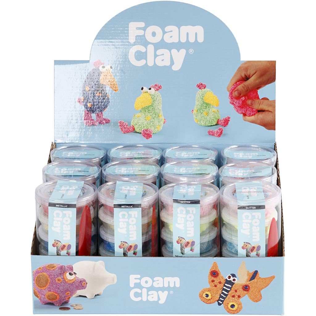 Foam Clay Modelling Clay, Glitter coloursmetallic Colours, One Size