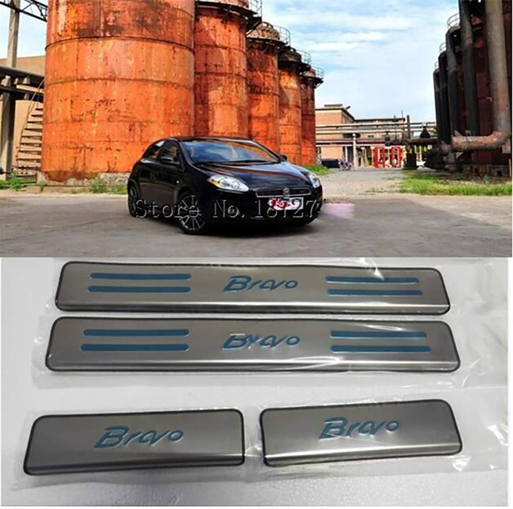 4pcs/lot ultra-thin Stainless Steel Door Sill Scuff Plate for FIAT Fiat Bravo