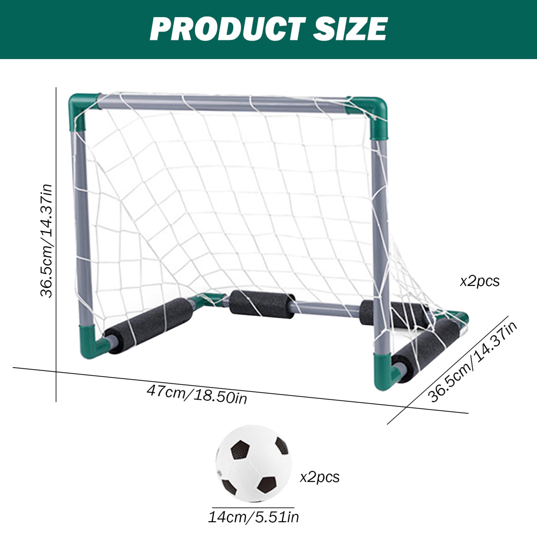 Juego de fútbol acuático, Piscina Flotante de enfriamiento de Verano, Incluye 2 porterías de Piscina, 2 Pelotas y 1 inflador, Juegos interactivos para Padres e Hijos para Adultos y Familia