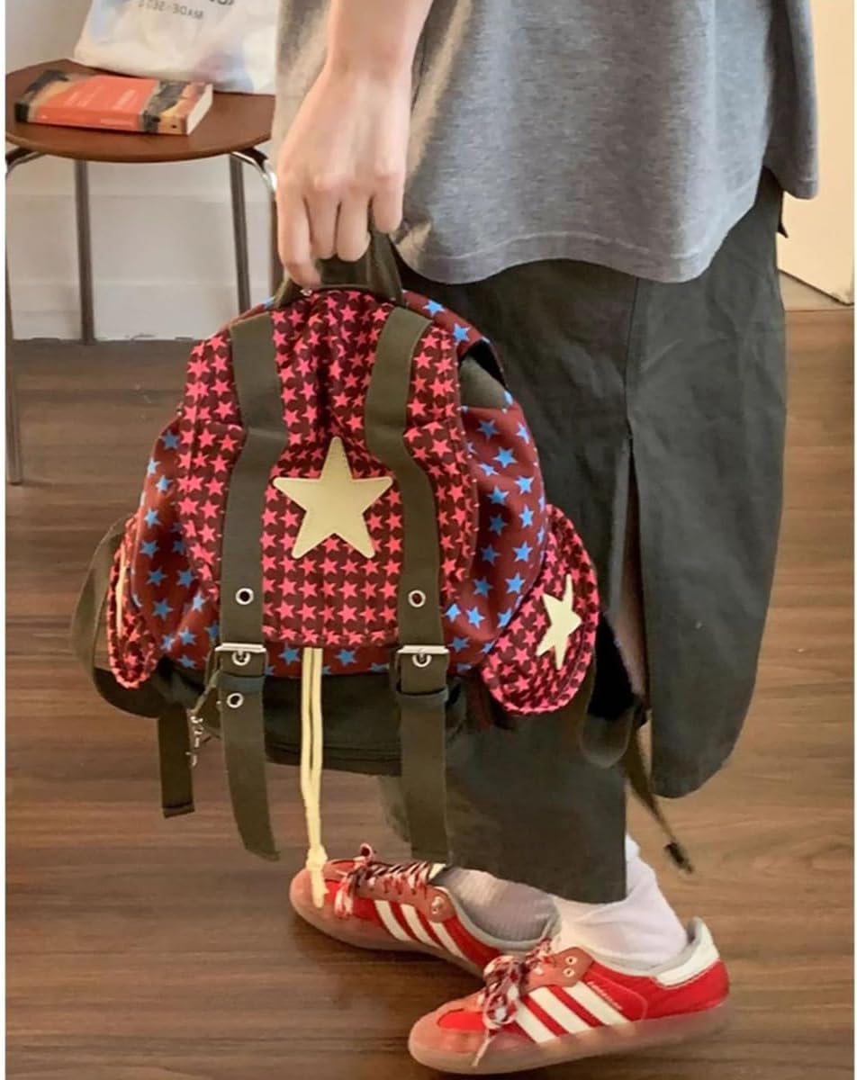 NCDUANSAN Dopamine retro backpack, suitable outdoor hiking, leisure commuting, fashion sports cycling lightweight design cute (green) - Image 4