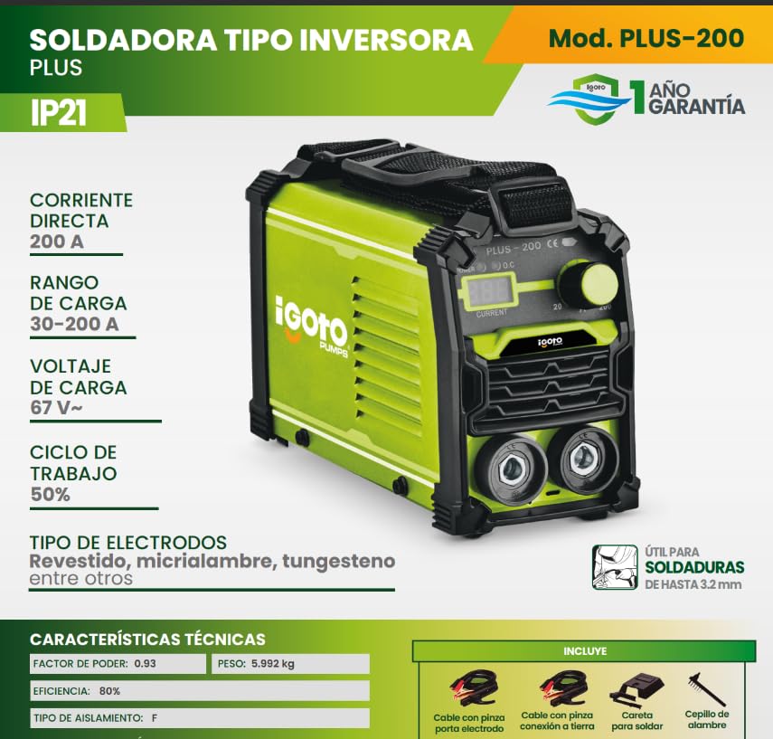 Soldadoras inversoras 200 amp 11 soldadora inversora 200 amp marca iGoto (2)
