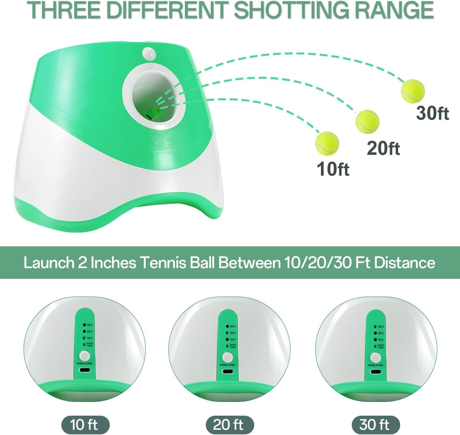 Lanceur Automatique De Balle Pour Chien, Lanceur De Balle Interactif Rechargeable à 3 Modes Pour Intérieur Et Extérieur Avec 3 Distances De Lancement Pour Chiens De Petite Et Moyenne Taille, Intérieur