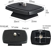 Vista 3 de Adaptador de montaje de cámara de repuesto para trípode de liberación rápida de 1.378 in para Walmart MX1000, OSN, Quantaray, Slik y Sunpak 5800d