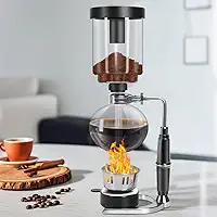 Cafeteira a VáCuo com Pote de SifãO, Cafeteiras, Prensa Francesa, Cafeteira Sifão, 10x13x38cm Cafeteira sifão, 600hl Cafeteiras de Filtro para Café Coado, Cafeteira de sifão de vidro borasilicato
