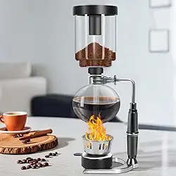 Cafeteira a VáCuo com Pote de SifãO, Cafeteiras, Prensa Francesa, Cafeteira Sifão, 10x13x38cm Cafeteira sifão, 600hl Cafeteiras de Filtro para Café Coado, Cafeteira de sifão de vidro borasilicato