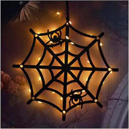 Decoraciones de Halloween, telaraña, luces de ventana de Halloween, funciona con pilas, luces colgantes para ventana de interior, decoración del disponible en Yaxa Peru