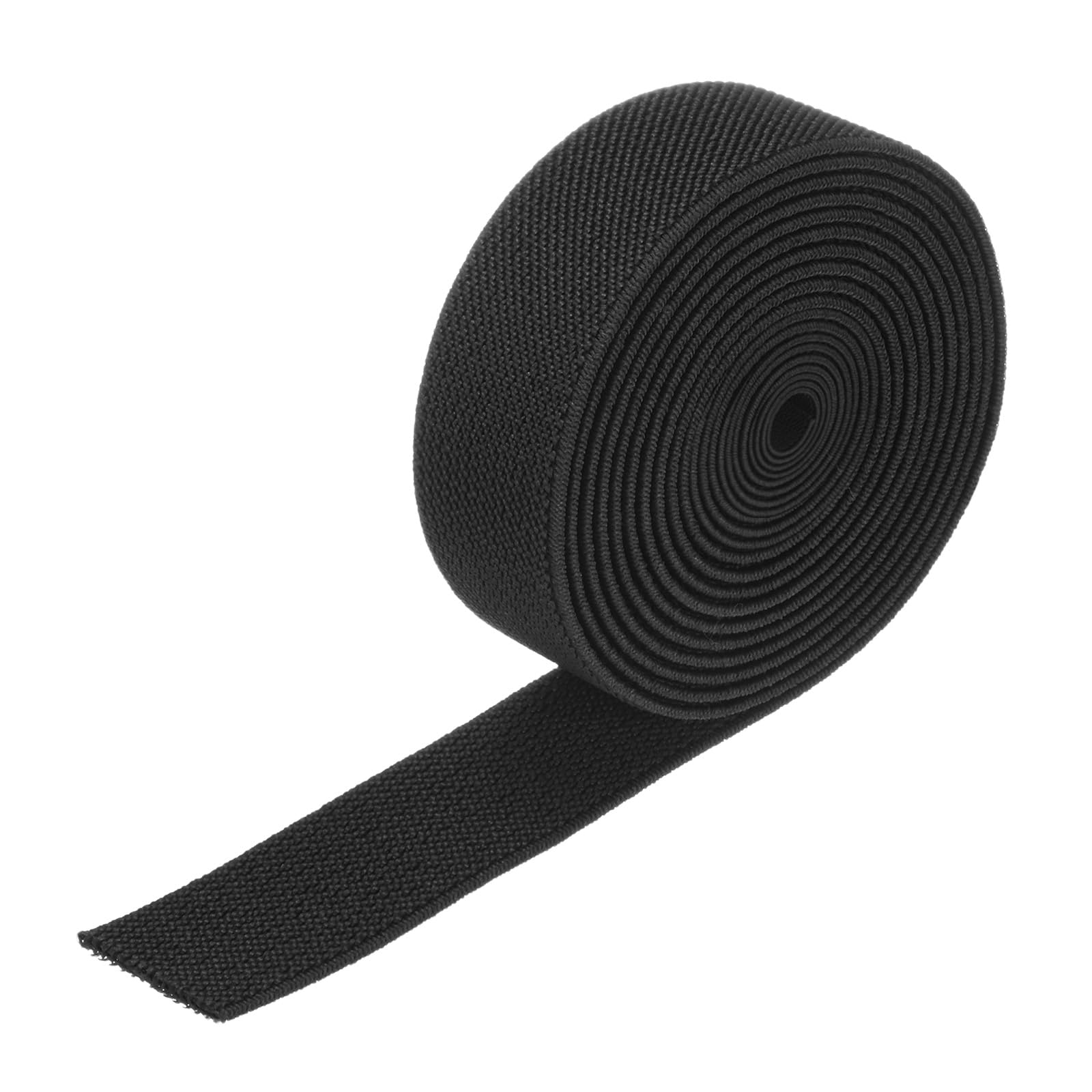 M METERXITY Elastic Bands for Sewing, 1" 4 Yards Roll of High Elasticity Knit Elastic Spool, Elastic for Sewing Waistband/Wigs/Pants/Crafts DIY Stretchy Ribbon [Black]