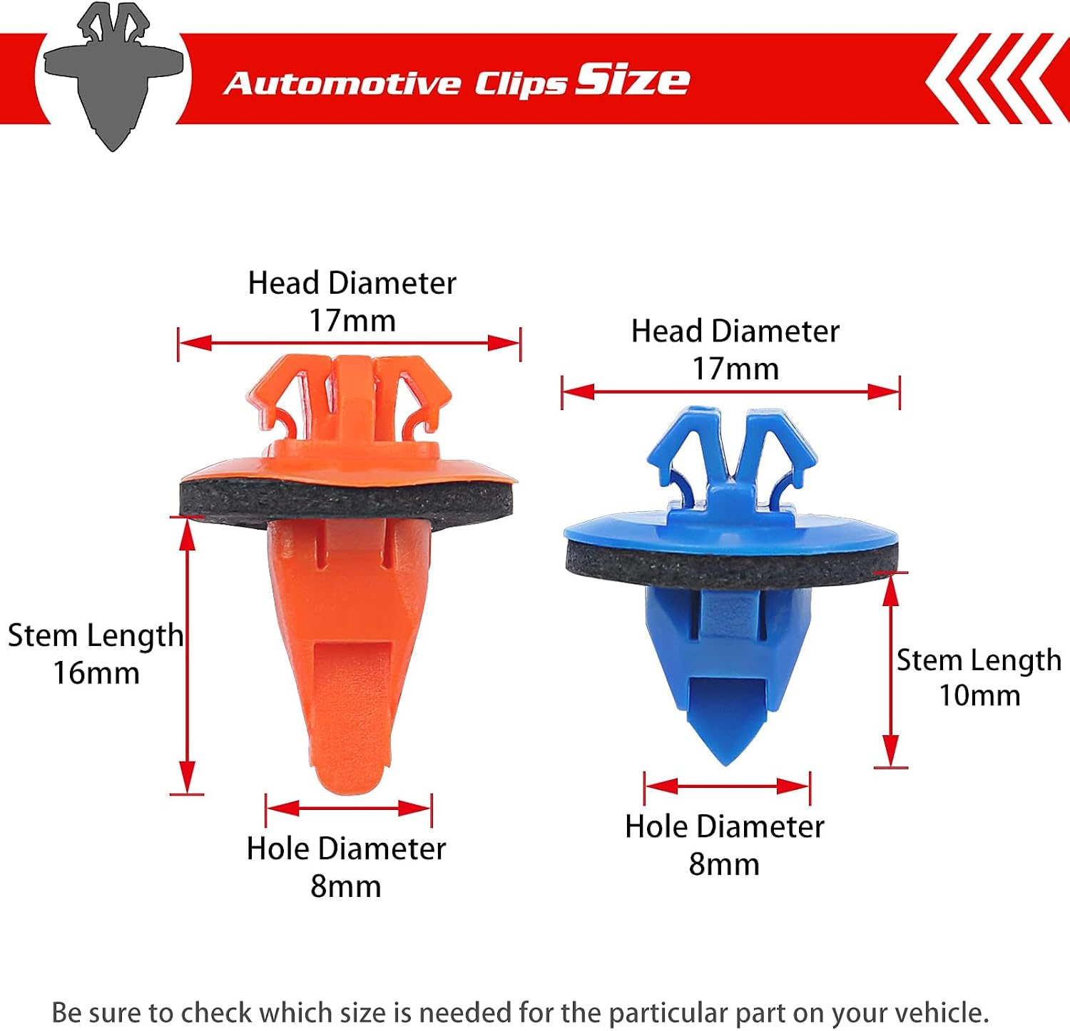 OTUAYAUTO 50PCS Fender Flare Clips - Molding Retainer Clips Replacement for Toyota 4Runner, FJ Cruiser, Highlander, RAV4, Tacoma - Push Door Trim Fastener - Replace OEM: 75495-35010 75397-35010