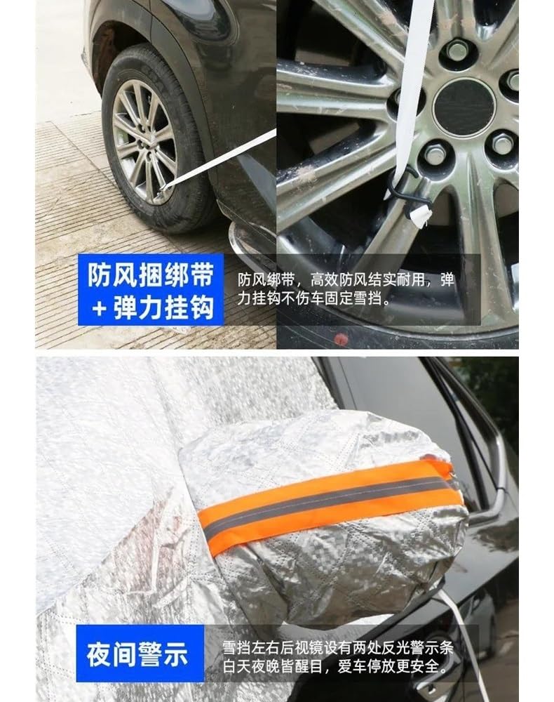 Housse de Protection pour Pare-Brise Pare-Brise De Voiture Épais Couverture De Neige Imperméable Anti-Gel Protection Solaire Automobile Accessoires Extérieurs De Voiture d'hiver Protection Pare Brise