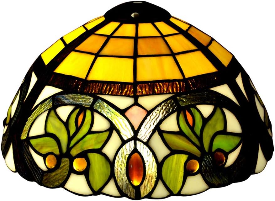 Premium Tiffany Style Flower Lampshade Replacement for Table Lamp, E-NTA045-U, Stained Glass, 11-5/8 Inch Diamater, Multi-Colored, Exclusion Accessories, Pack of 1 by NoBeiYi