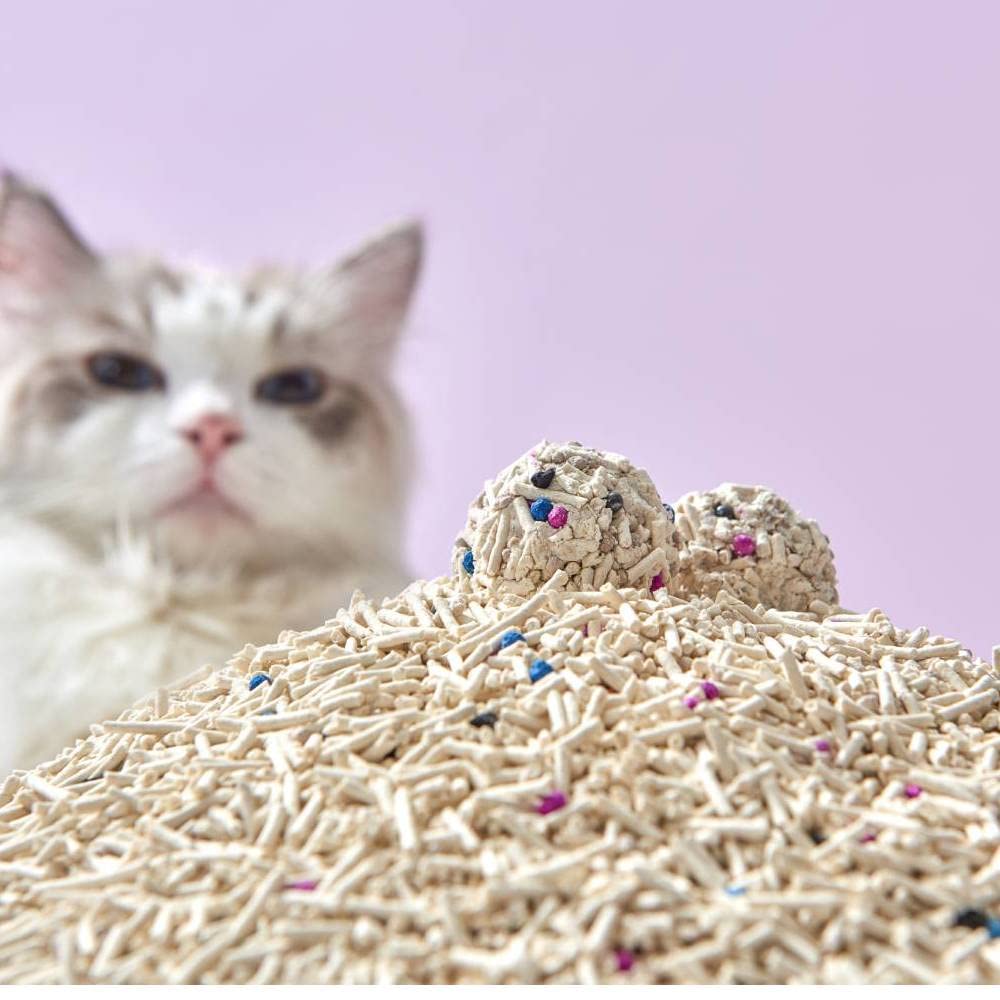 Michu Arena mixta de tofu para gatos, arena para gatitos desechable resistente, 5 libras/88 onzas (paquete de 2, original)